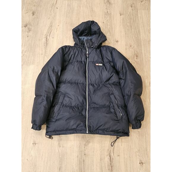 Vintage 90s Y2K Diesel Oversized Reversible Puffer Jacket Men's Large Blue - Picture 2 of 8